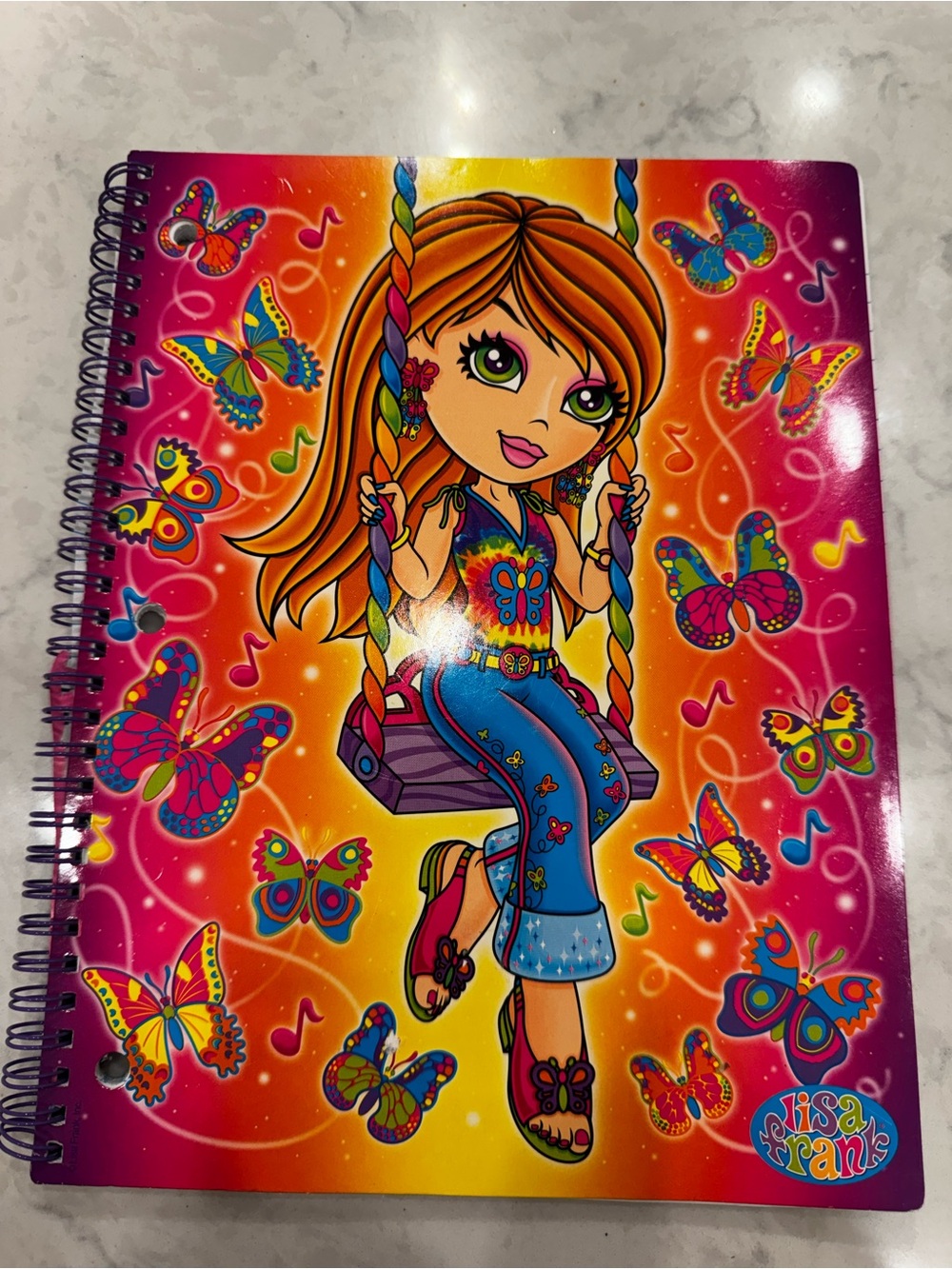 Vintage Y2K Lisa Frank Butterfly Girl Spiral Notebook Theme Book #962 🌈🦋
